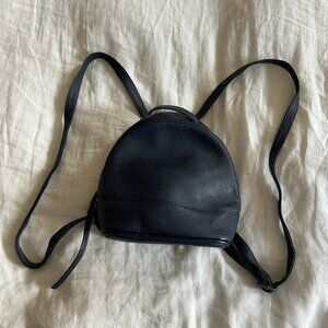 Navy Faux Leather Bag Pack